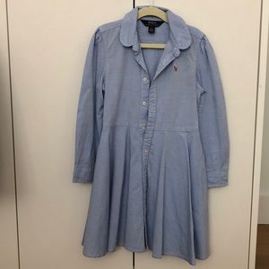 Ralph Lauren Peter Pan collar blue dress size 6 girls